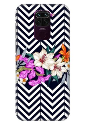 zigzag flower polka printed designer mobile back case cover for redmi note 9