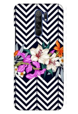 zigzag flower printed designer mobile back case cover for redmi 9 prime - poco m2