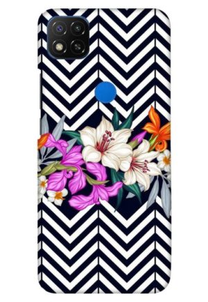 zigzag flower printed designer mobile back case cover for redmi 9 - redmi 9 activ - redmi 9c - redmi 10a - poco c31