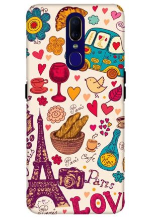 beautifull paris love printed mobile back case cover for oppo f11
