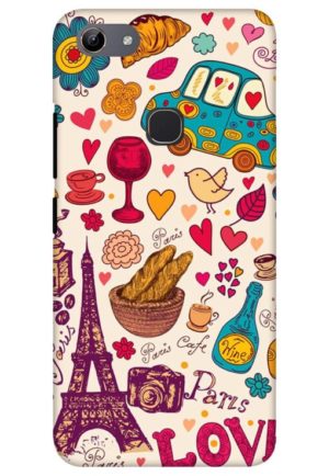 beautifull paris love printed mobile back case cover for vivo y81 - vivo y83
