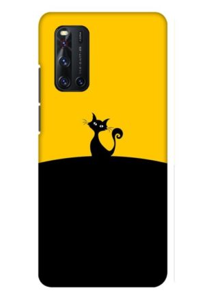 black yellow printed mobile back case cover for vivo V19