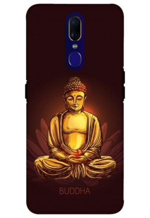 brown bhudha printed mobile back case cover for oppo f11