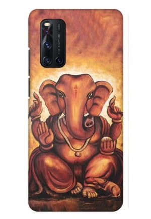 brown ganpati printed mobile back case cover for vivo V19