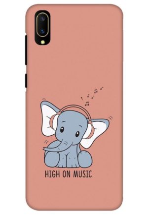 cute baby elephent listning music printed mobile back case cover for vivo Y11 pro