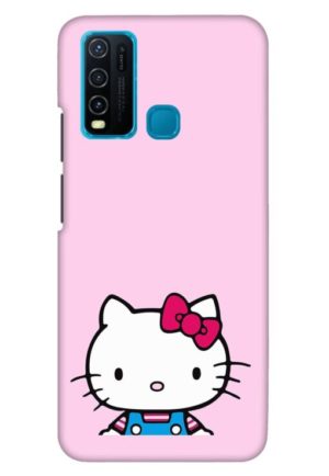 cute kitty printed mobile back case cover for vivo y30 - vivo y50