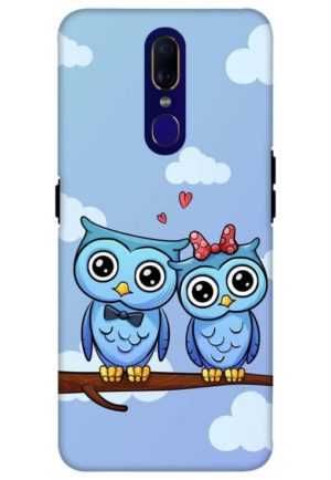 cute owl couple printed mobile back case cover for oppo f11