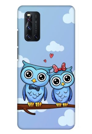 cute owl couple printed mobile back case cover for vivo V19