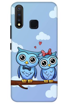 cute owl couple printed mobile back case cover for vivo u20 - vivo y19