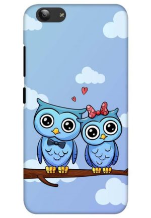 cute owl couple printed mobile back case cover for vivo y53 - vivo y53i