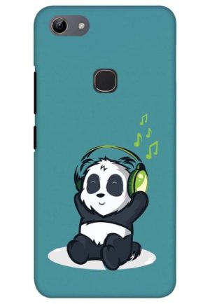 cute panda listning to music printed mobile back case cover for vivo y81 - vivo y83