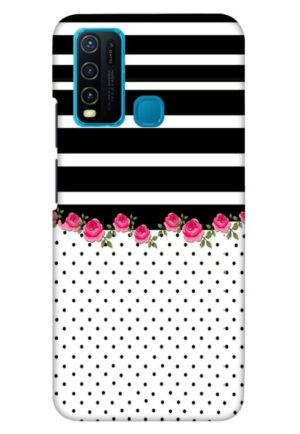 flower polka printed mobile back case cover for vivo y30 - vivo y50