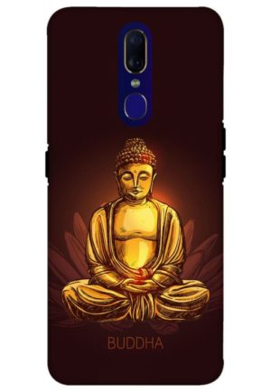 gold bhudha printed mobile back case cover for oppo f11