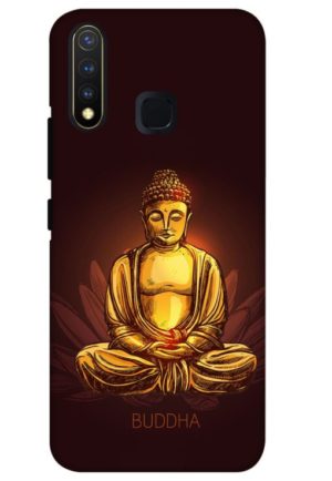 gold bhudha printed mobile back case cover for vivo u20 - vivo y19