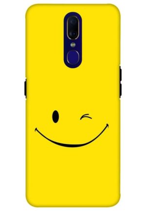happy smiley printed mobile back case cover for oppo f11