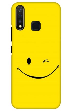 happy smiley printed mobile back case cover for vivo u20 - vivo y19