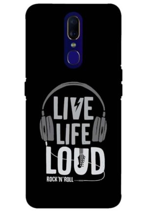 live life loud printed mobile back case cover for oppo f11