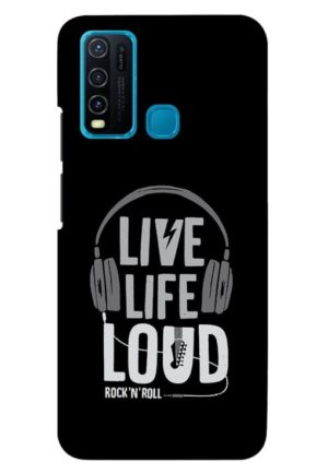 live life loud printed mobile back case cover for vivo y30 - vivo y50