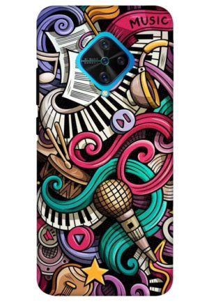music instrument printed mobile back case cover for vivo s1 pro
