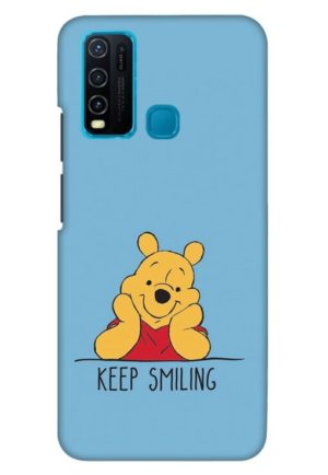 pooh keep smiling printed mobile back case cover for vivo y30 - vivo y50