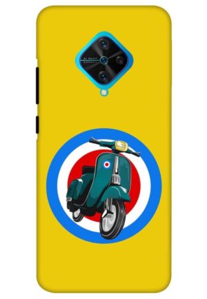 retro scooter printed mobile back case cover for vivo s1 pro