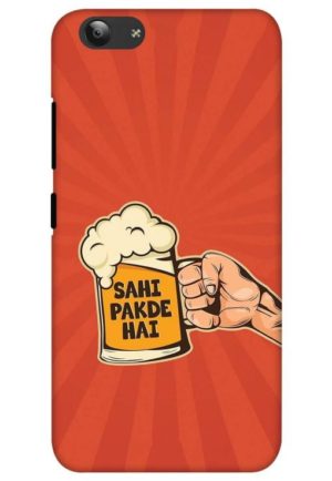 sahi pakde hai beer glass funny quote printed mobile back case cover for vivo y53 - vivo y53i
