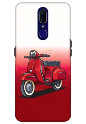 scooter red vector printed mobile back case cover for oppo f11