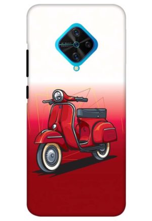 scooter red vector printed mobile back case cover for vivo s1 pro