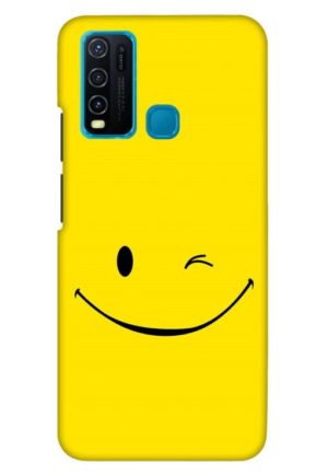 smiley printed mobile back case cover for vivo y30 - vivo y50