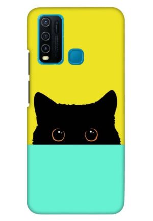 the crazy cat printed mobile back case cover for vivo y30 - vivo y50