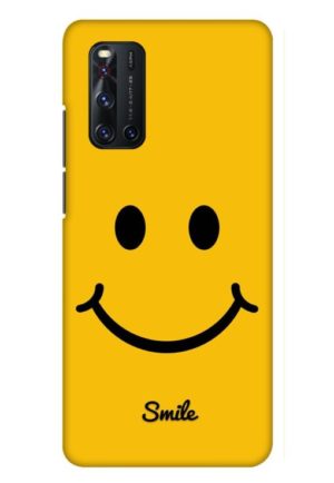 yellow smiley printed mobile back case cover for vivo V19