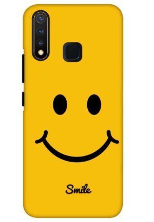 yellow smiley printed mobile back case cover for vivo u20 - vivo y19