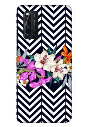 zigzag flower printed mobile back case cover for vivo V19
